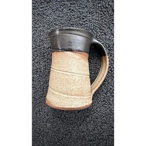Hand-thrown ceramic pottery mug earthy brown Tones Drip Glaze Serialized